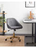Beliani Bürostuhl BARDSDALE in Grau/Schwarz/Gold - (W) 54 x (H) 77 x (L) 54 cm