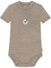 Normani Outdoor Sports Baby Kurzarm Body - 100% Bio-Merinowolle in Beige