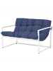 Beliani 4-tlg Lounge Set GARDA in Blau/Weiß