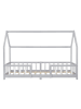 en.casa Kinderbett Sisimiut mit Matratze in Grau Weiß (L)200cm (B)90cm