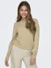 JACQUELINE de YONG Strickpullover Rundhals Knopfdetails Knit Fit in Beige