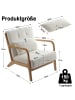 Home Nature Wohnkonzept Lounge-Sessel aus Teddyplüsch mit Kissen in Weiß & Naturholz 75x65x74 cm