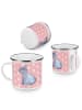 Mr. & Mrs. Panda Becher Einhorn Nashorn ohne Spruch in Rot Pastell