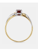 Diamant L'éternel Ring, mit Granat, 375 Gelbgold