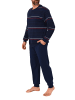 NORMANN Schlafanzug lang Pyjama Bündchen Kuschel interlock - 86882 in marine