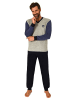 NORMANN Frottee Pyjama Schlafanzug & Bündchen - 82489 in blau