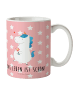 Mr. & Mrs. Panda Kindertasse Einhorn Spaziergang mit Spruch in Rot Pastell