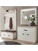 Furn.Design Garderobenkombination Pinie weiß, Oslo Pinie Landhaus, Garderobe Set 4-teilig