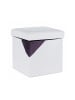 relaxdays Sitzhocker in Weiß - (B)37 x (H)38 x (T)37 cm