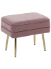 Beliani Hocker ODESSA in Rosa/Gold - (W) 49 x (H) 43 x (L) 34 cm