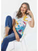 GOLDNER Jerseyshirt mit Paillettenfront in weiß / gemustert