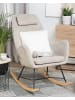 Beliani Schaukelsessel ARRIE in Beige/Schwarz/Braun - (W) 48 x (H) 116 x (L) 92 cm