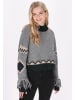 IZIA Damen Pullover in Grau Mehrfarbig
