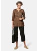 GOLDNER Kurzgröße:  Drucktunika-Shirt Figurschmeichelndes Drucktunika-Shirt in schwarz / milchkaffee