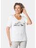 GOLDNER Trageangenehmes Shirt mit Frontprint in weiß