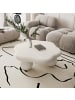 ABRIHOME Couchtisch in Weiß matt 80 cm Wolkenform Blütenform für Wohnzimmer