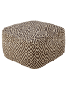 Beliani Pouf MANISA in Braun/Beige/Weiß - (W) 60 x (H) 40 x (L) 60 cm
