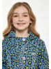 Schmuddelwedda Mädchen (Kids) Regenjacke in Stahlblau Limette Leo