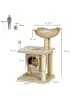 Pawhut Kratzbaum Beige 45L x 40B x 74H cm