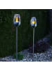 MARELIDA LED Solar Gartenfackel H: 110cm in silber