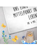 Mr. & Mrs. Panda Gästehandtuch Katze Sitzen mit Spruch in Weiß