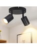 ZMH Deckenleuchte in schwarz 2-flammige GU10 rund schwenkbar Flurlampe L 15 cm