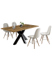 58 aufm Kessel ESSTISCH ausziehbar Elda 1 160x90x75 Schwarzstahl/Plankeneiche