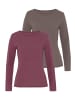 Vivance by Lascana Langarmshirt in beere, taupe