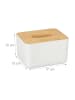 relaxdays Tücherbox in Weiß/Natur - (B)17 x (H)10 x (T)13 cm
