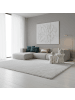 KADIMA DESIGN Teppich Hochflor Shaggy Uni Style Polypropylen Wohnzimmer in Weiß