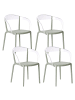 Beliani 4er-Set Esszimmerstuhl MALEVIZI in Grün/Transparent