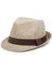 styleBREAKER Trilby Hut in Beige-meliert / Dunkelbraun