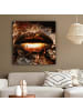 MuchoWow Leinwand Bilder Luxus Lippen