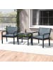 COSTWAY 3 tlg. Rattan Gartenmöbel Set in Grau