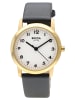 Boccia Damen-Armbanduhr mit Lederband Schwarz/Goldfarben