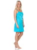 NORMANN Spaghetti Nachthemd Neglige Frontprint - 85913 in hellblau