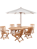 Beliani 8-tlg Gartentisch Set MAUI II in Braun/Beige