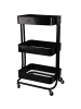 Storage Solutions Küchenwagen auf Rollen, 3-stöckig in Schwarz, (B) 33 x (H) 76 x (L) 46 cm
