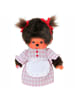 Monchhichi Kellnerin | 20 cm | Monchhichi Puppe | Mädchen | Bedienung im karierten Kleid