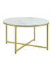 en.casa Couchtisch Uppvidinge in Gold Weiß (D)80cm (H)45cm