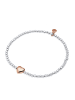 Elli Armband 925 Rosegold Herz, Bi Color_Tri Color in Silber