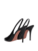 Amina Muaddi Schwarz Leder Stiletto Absatz Sandalen
