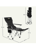 Outsunny Campingstuhl 125L x 48B x 90H cm Schwarz