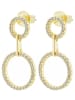 Adeliás Damen Ohrstecker aus 925 Silber mit Zirkonia in gold