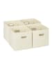 relaxdays 4 x Aufbewahrungsbox in Beige - (B)30 x (H)30 x (T)30 cm