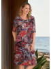 GOLDNER Kurzgröße:  Jerseykleid Florales Druckkleid mit Rundhals in bunt / gemustert