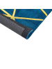 Beliani Kurzflor HAVZA in Blau/Gold - (W) 80 x (H) 1.2 x (L) 150 cm