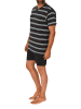 NORMANN Kurzarm Schlafanzug Pyjama Shorty Streifen - 84469 in dunkelgrau