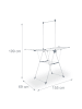 relaxdays Flügelwäscheständer in Weiß - (B)155 x (H)199 x (T)69 cm
