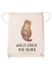 Mr. & Mrs. Panda Jutebeutel Otter Muschel mit Spruch in Creme
